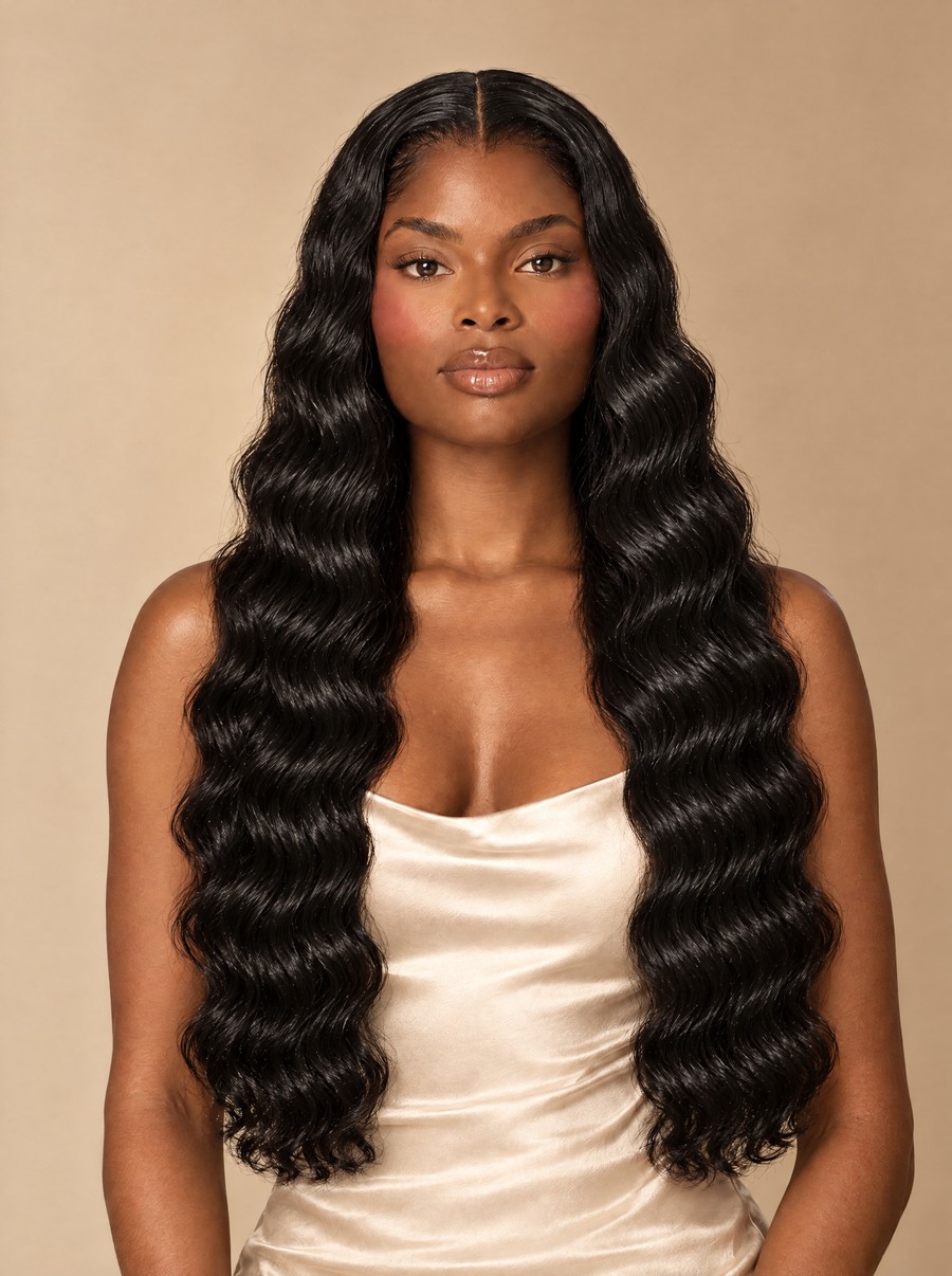 Model wearing SILQMÏST Water Wave hair