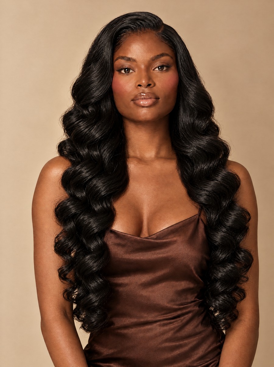 Model wearing SILQMÏST Loose Wave hair