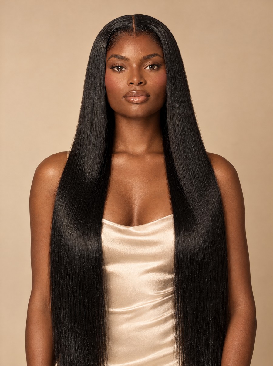 Model wearing SILQMÏST Straight hair